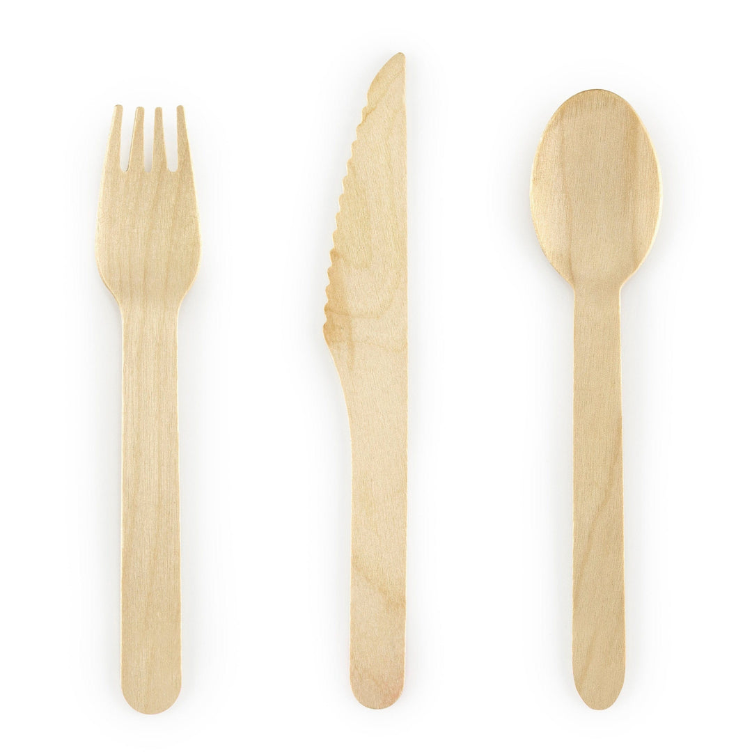 Party Supplies - Wooden Bio Degradable Party Cutlery - 24 pack Disposable Cutlery Wooden Bio Degradable Party Cutlery - 24 pack