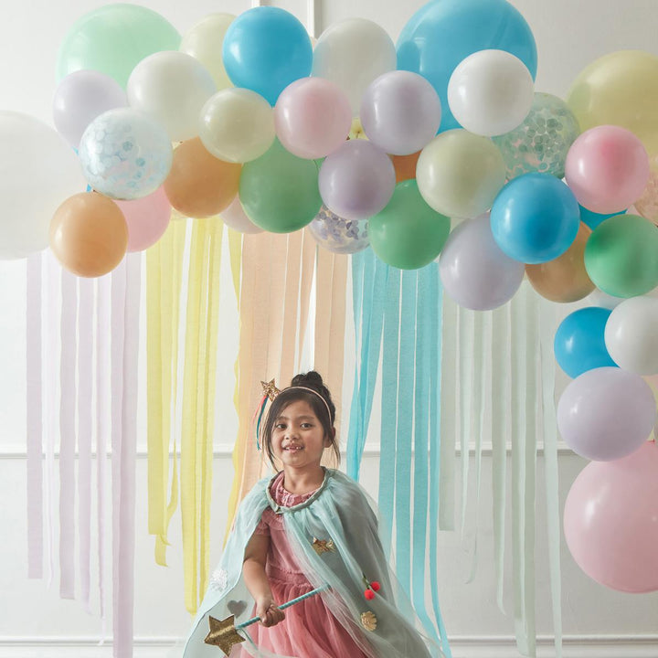 Pastel Balloon &amp; Streamer Garland Kit | Meri Meri Balloon Garlands Balloons Pastel Balloon &amp; Streamer Garland Kit (50 balloons)