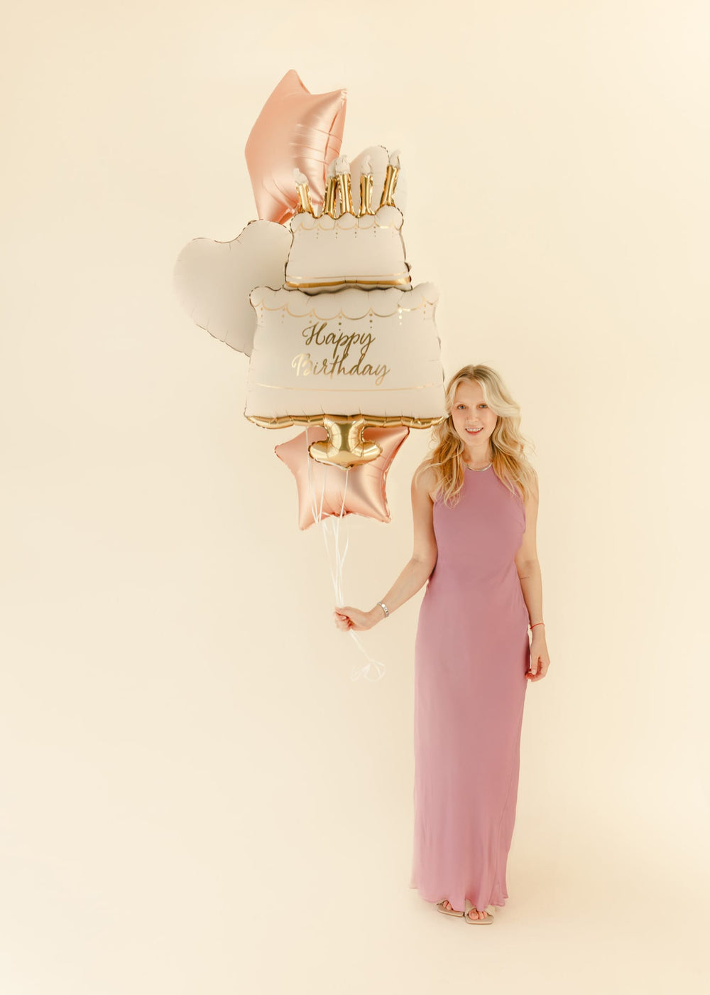 Pastel Birthday Cake Foil Balloon Bouquet Set x 5 Foil Balloon Pastel Birthday Cake Foil Balloon Bouquet Set x 5