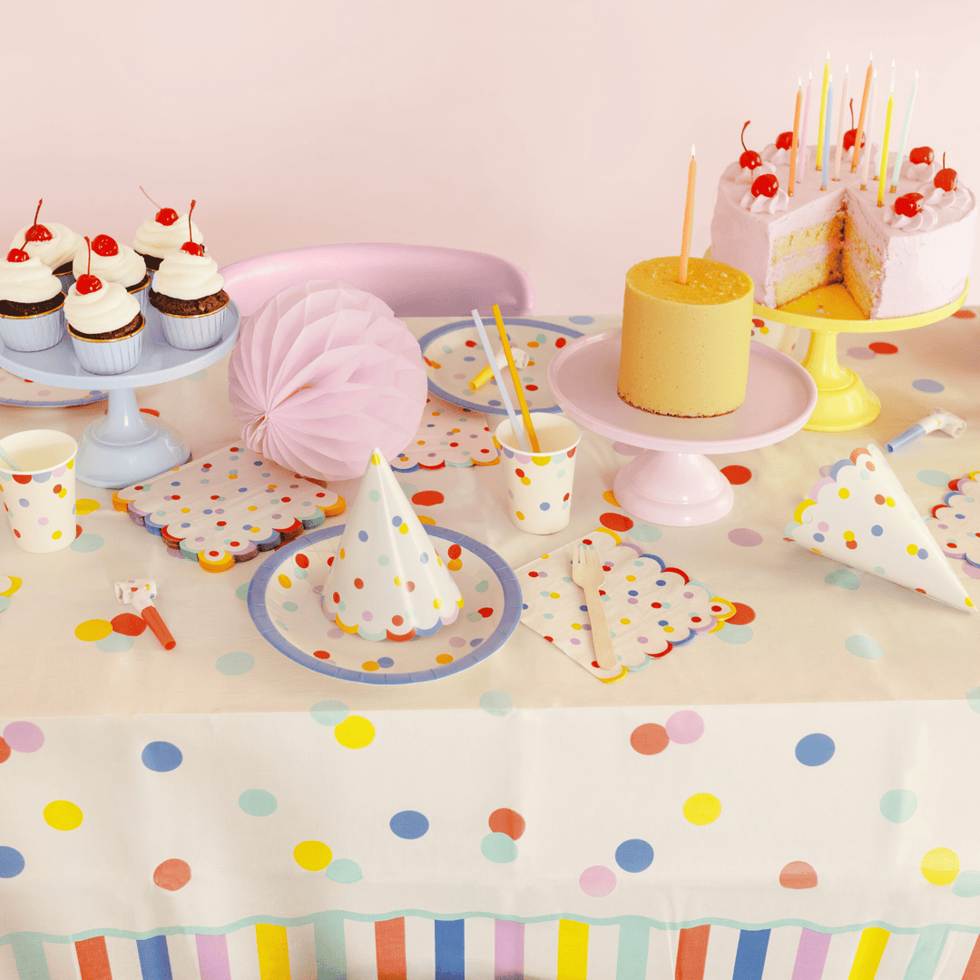 Pastel Confetti Party Cups (Set of 6) | Polka Dot Paper Cups Disposable Cups Pastel Confetti Party Cups - Set of 6