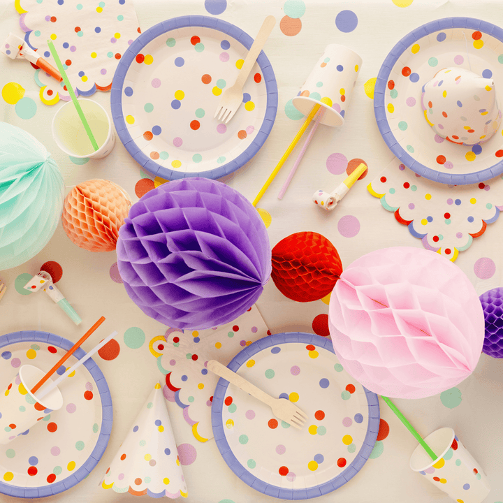 Pastel Confetti Party Cups (Set of 6) | Polka Dot Paper Cups Disposable Cups Pastel Confetti Party Cups - Set of 6