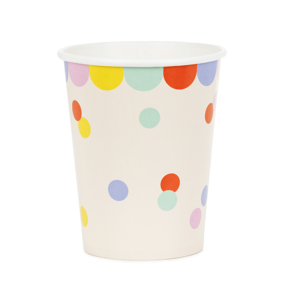 Pastel Confetti Party Cups (Set of 6) | Polka Dot Paper Cups Disposable Cups Pastel Confetti Party Cups - Set of 6