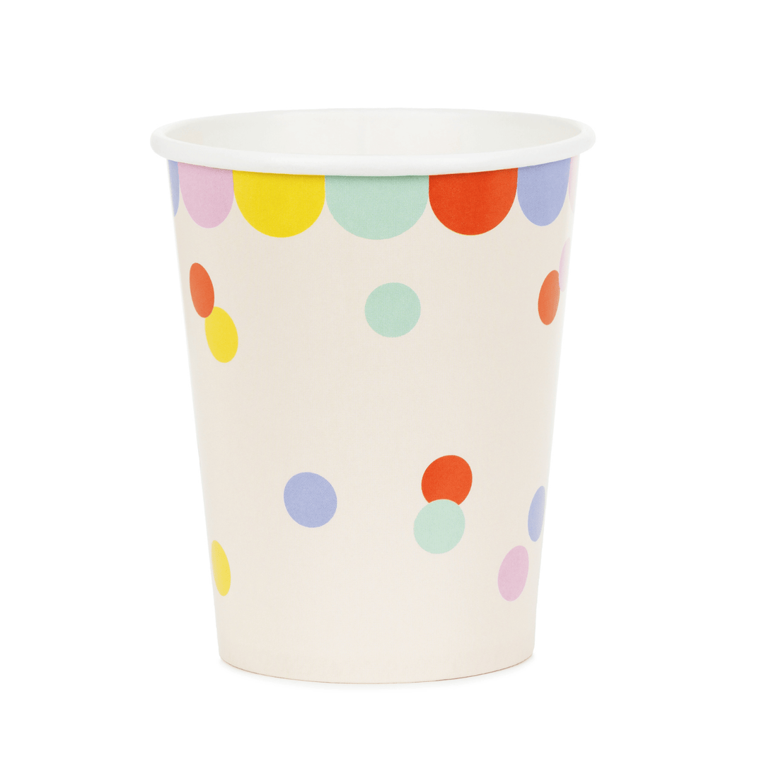 Pastel Confetti Party Cups (Set of 6) | Polka Dot Paper Cups Disposable Cups Pastel Confetti Party Cups - Set of 6