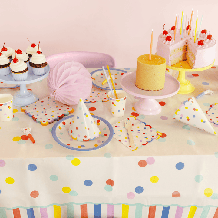 Pastel Confetti Party Hats (Set of 6) | Polka Dot Party Hats Party Hats Pastel Confetti Party Hats - Set of 6