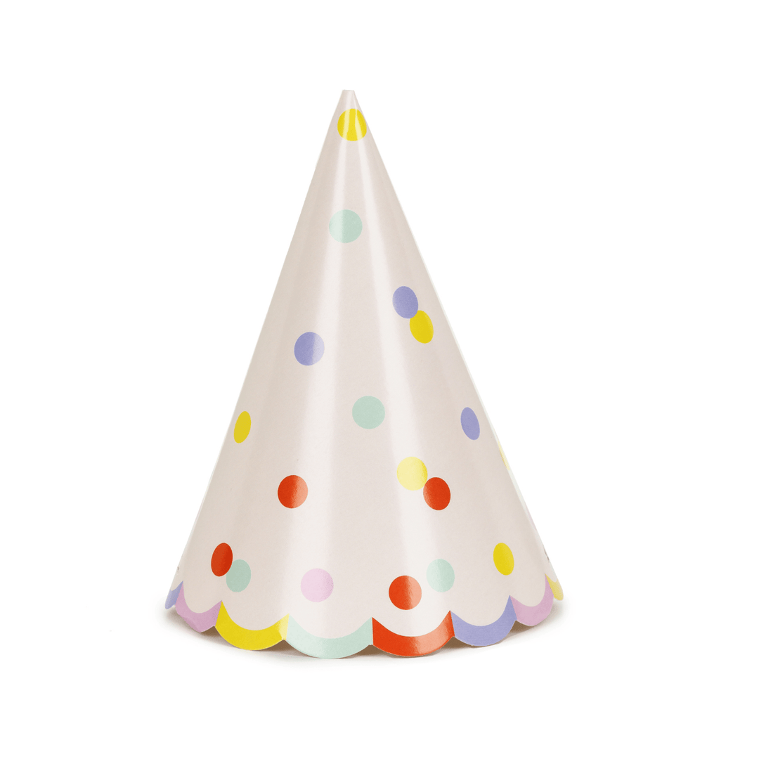 Pastel Confetti Party Hats (Set of 6) | Polka Dot Party Hats Party Hats Pastel Confetti Party Hats - Set of 6