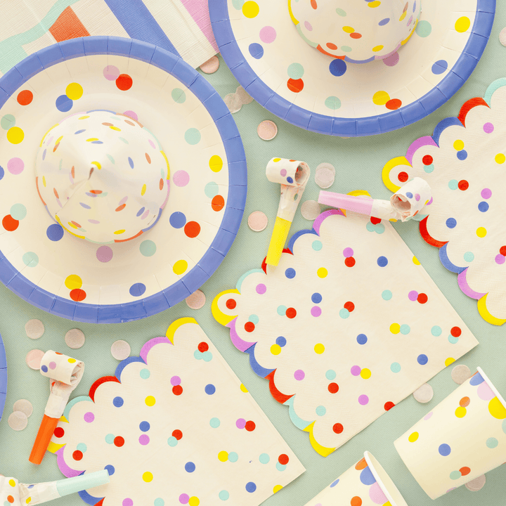 Pastel Confetti Party Napkins (Pack of 20) | Polka Dot Napkins Paper Napkins Pastel Confetti Party Napkins - Pack of 20