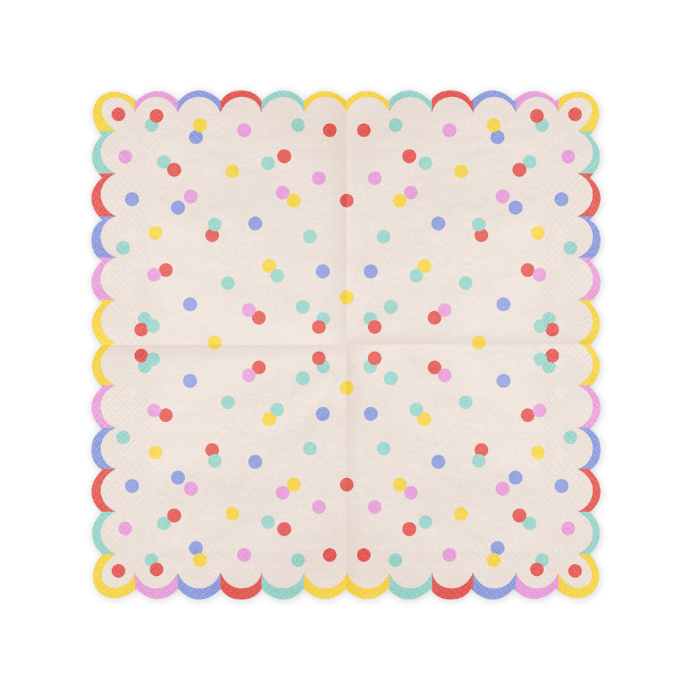 Pastel Confetti Party Napkins (Pack of 20) | Polka Dot Napkins Paper Napkins Pastel Confetti Party Napkins - Pack of 20