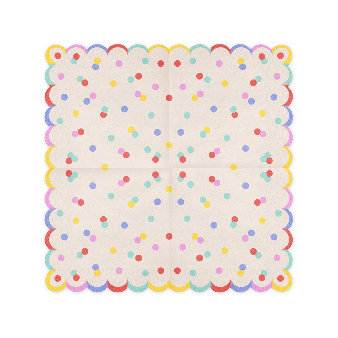Pastel Confetti Party Napkins (Pack of 20) | Polka Dot Napkins Paper Napkins Pastel Confetti Party Napkins - Pack of 20