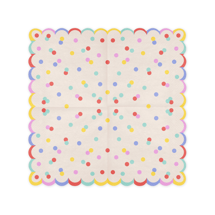 Pastel Confetti Party Napkins (Pack of 20) | Polka Dot Napkins Paper Napkins Pastel Confetti Party Napkins - Pack of 20