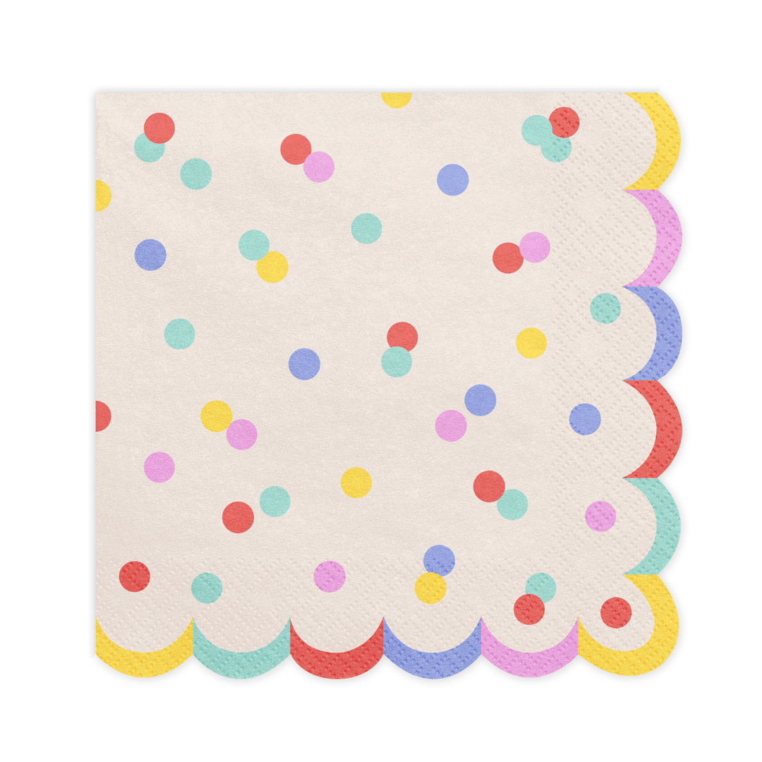 Pastel Confetti Party Napkins (Pack of 20) | Polka Dot Napkins Paper Napkins Pastel Confetti Party Napkins - Pack of 20