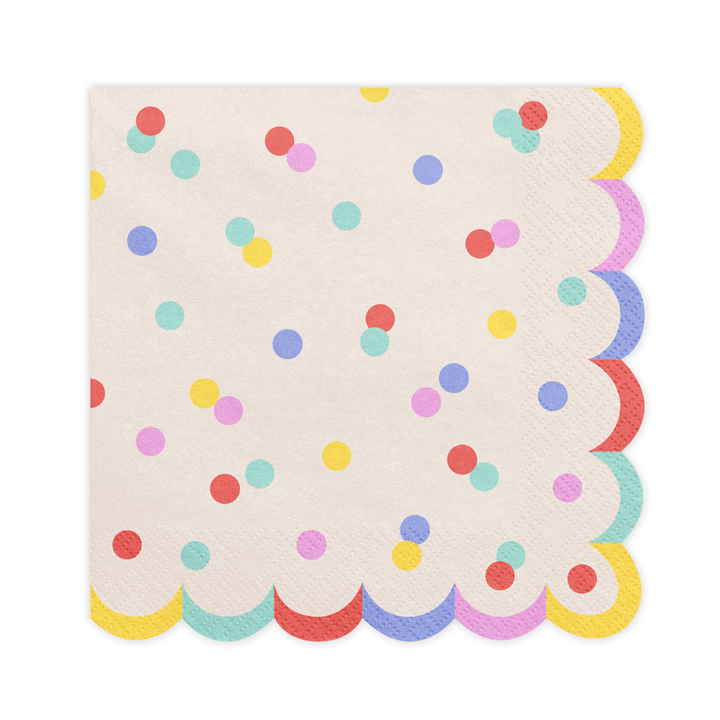 Pastel Confetti Party Napkins (Pack of 20) | Polka Dot Napkins Paper Napkins Pastel Confetti Party Napkins - Pack of 20