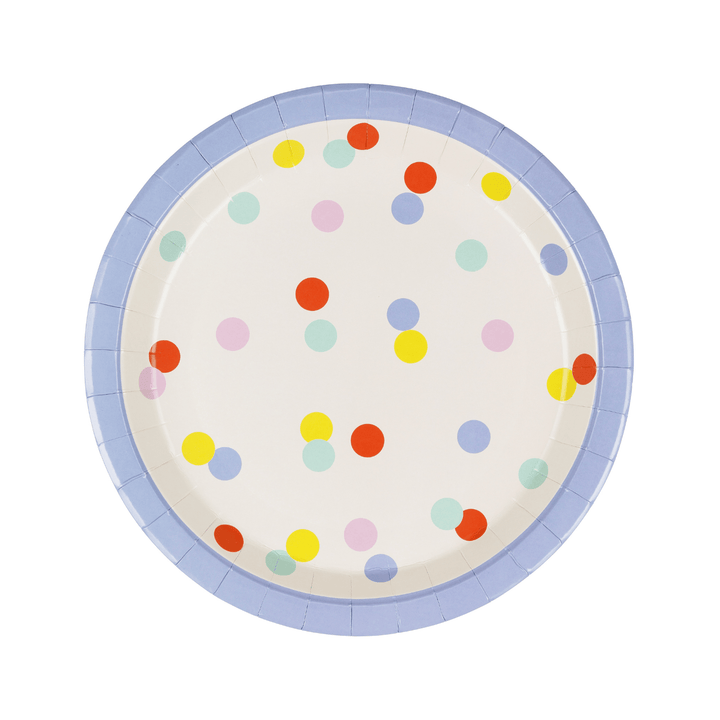 Pastel Confetti Party Plates (Set of 6) | Polka Dot Paper Plates Disposable Plates Pastel Confetti Party Plates - Set of 6