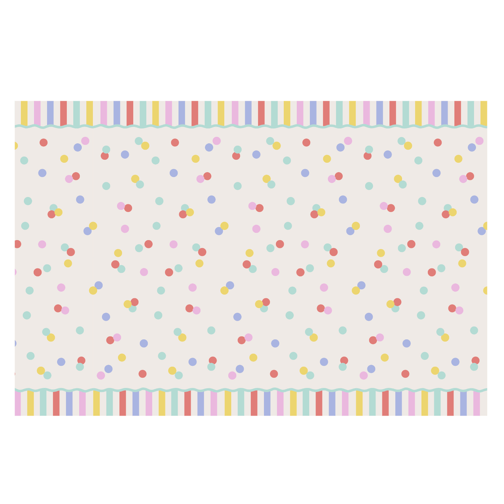 Pastel Confetti Party Tablecover | Polka Dot Paper Table Cover tablecover Pastel Confetti Party Tablecover - 180 x 120cm