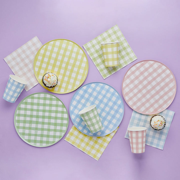 Pastel Gingham Party Napkins x 16 Paper Napkins Pastel Gingham Party Napkins x 16