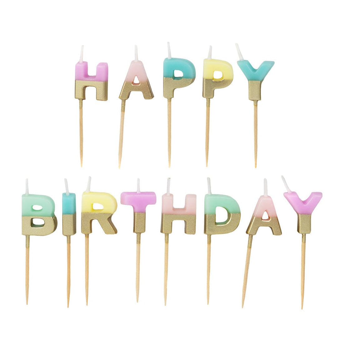 Pastel 'Happy Birthday' Cake Candles Birthday Candles Pastel 'Happy Birthday' Cake Candles
