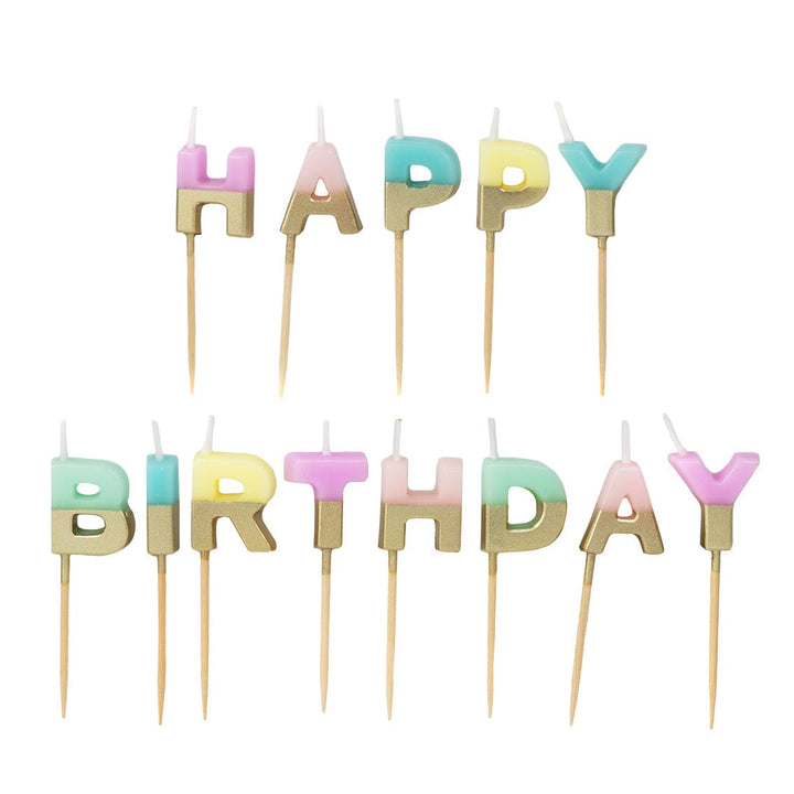 Pastel 'Happy Birthday' Cake Candles Birthday Candles Pastel 'Happy Birthday' Cake Candles