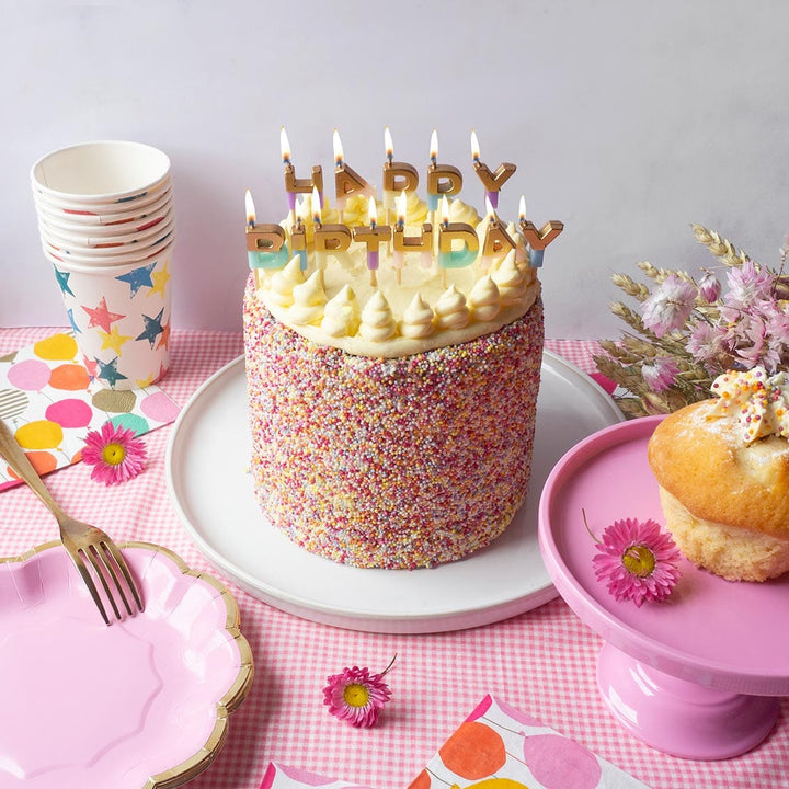 Pastel 'Happy Birthday' Cake Candles Birthday Candles Pastel 'Happy Birthday' Cake Candles
