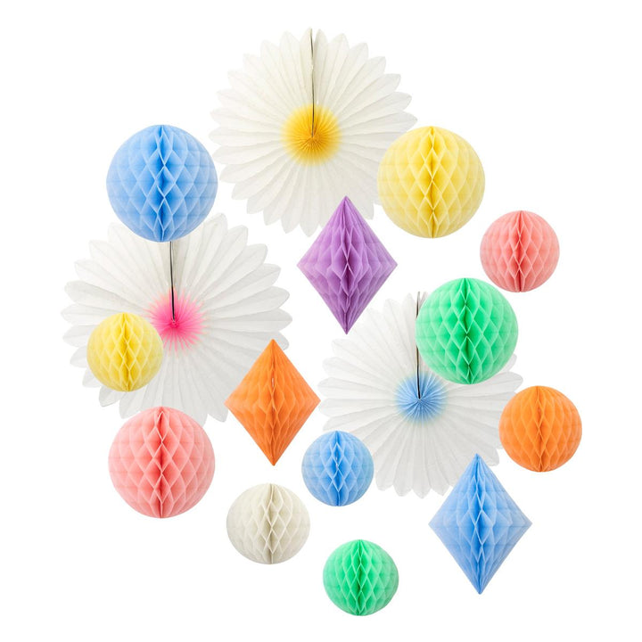 Pastel Honeycomb Decoration Kit x 16 | Meri Meri | Little Big Party Party Decorations Pastel Honeycomb Decoration Kit x 16