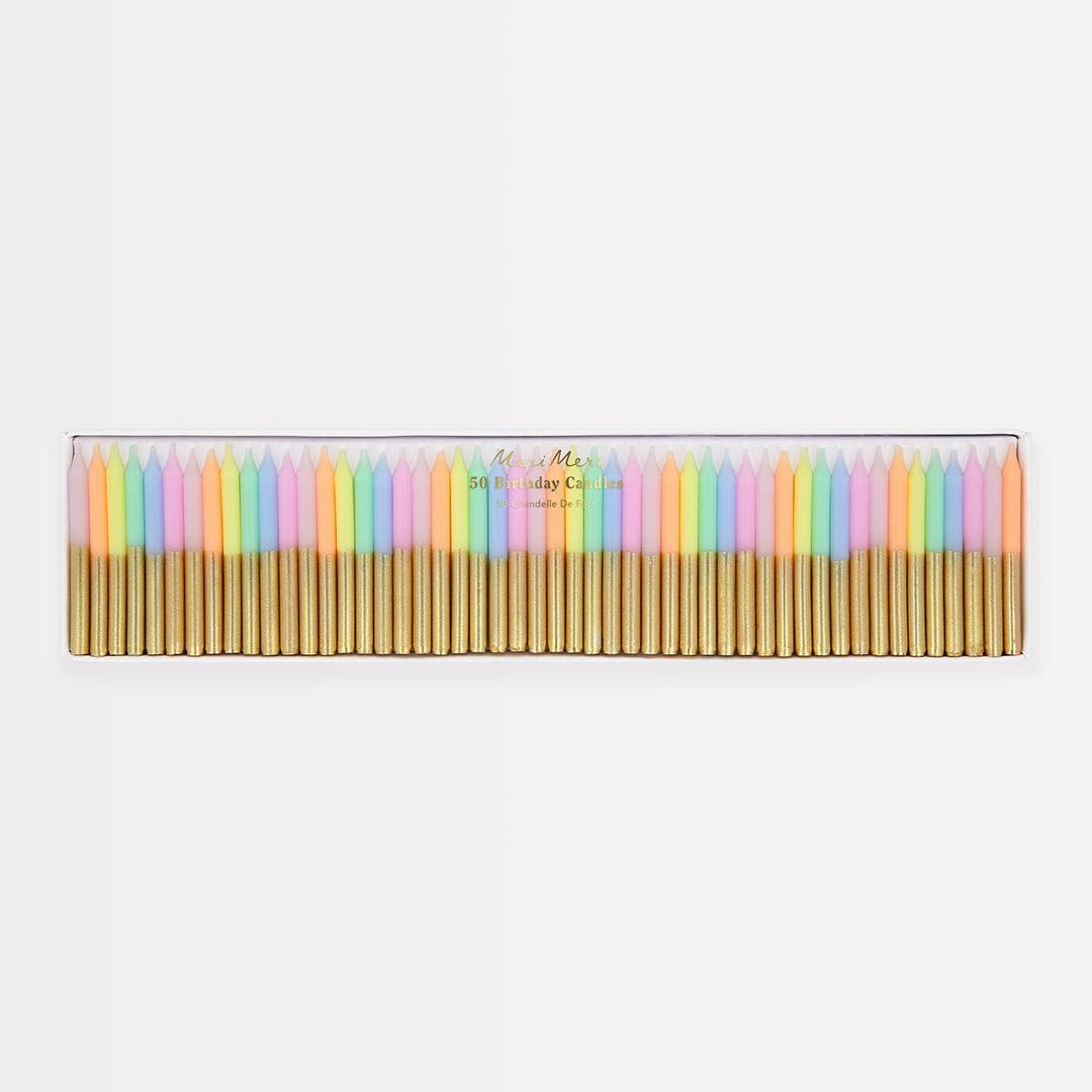 Pastel Mini Party Candles x 50 | Meri Meri Birthday Candles Pastel Mini Party Candles x 50