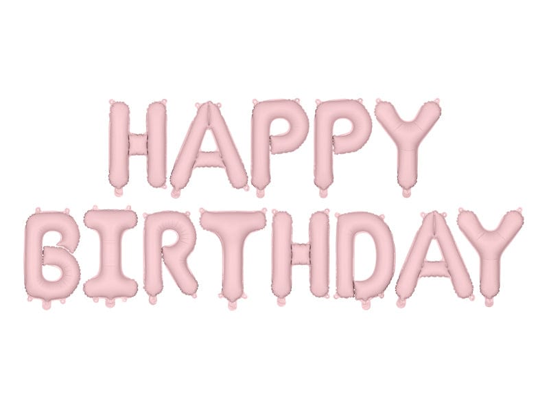 Pastel Pink Happy Birthday Balloon Kit Balloons Pastel Pink Happy Birthday Balloon Kit