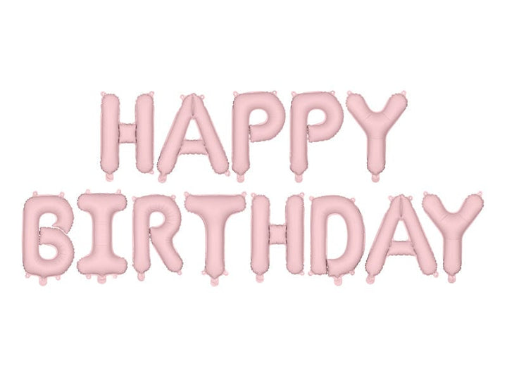 Pastel Pink Happy Birthday Balloon Kit Balloons Pastel Pink Happy Birthday Balloon Kit
