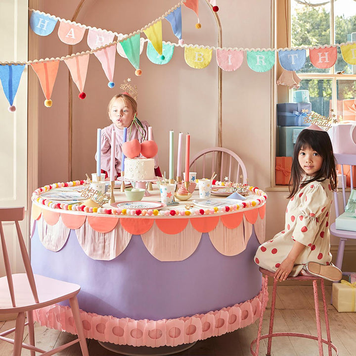 Pastel Pompom Flag Garland | Party &amp; Nursery Decor UK Garlands Pastel Pompom Flag Garland