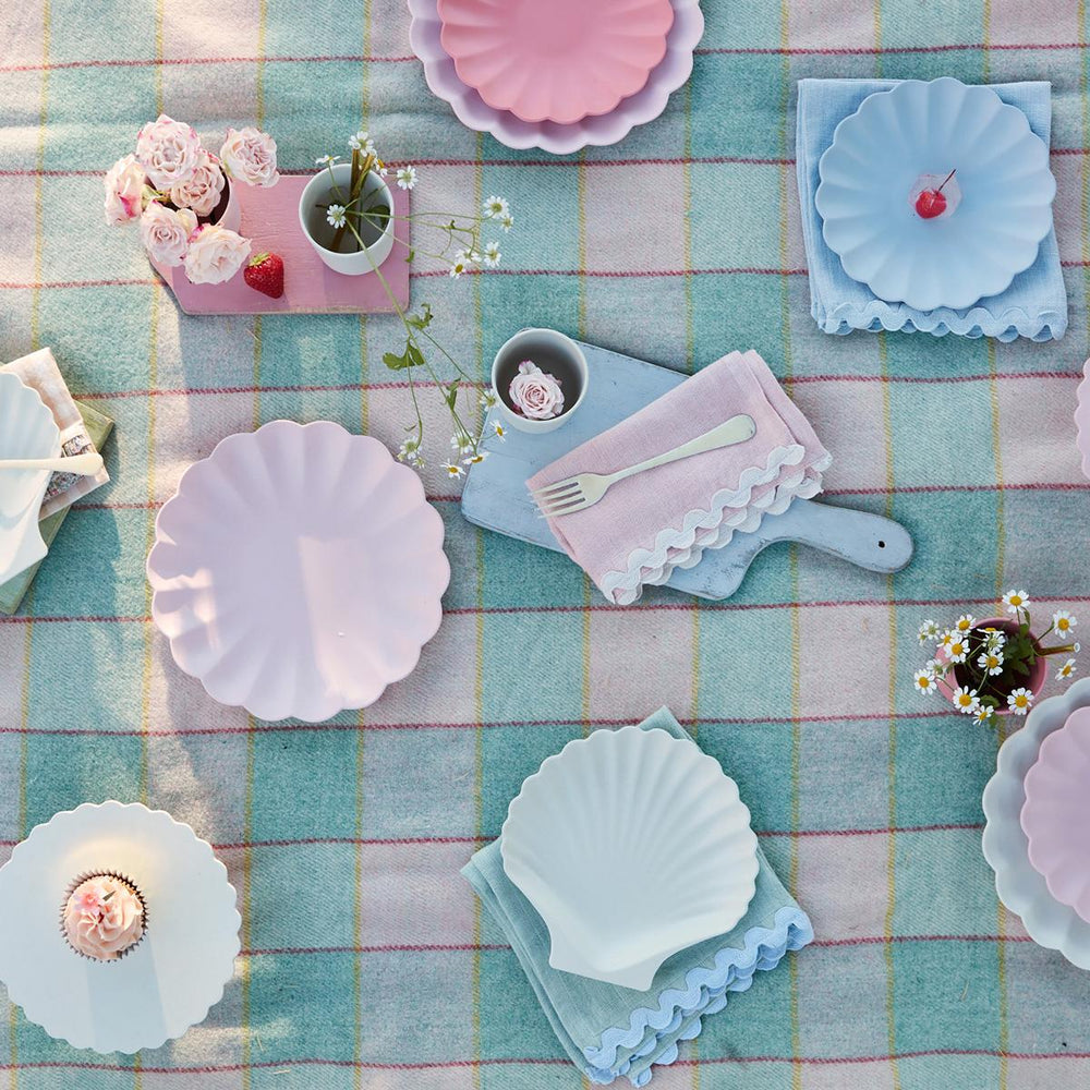 Pastel Ricrac Linen Napkins x 4 | Meri Meri Tableware Pastel Ricrac Linen Napkins x 4
