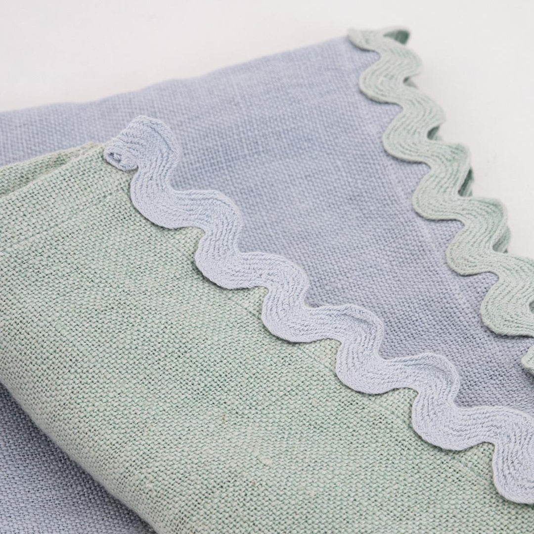 Pastel Ricrac Linen Napkins x 4 | Meri Meri Tableware Pastel Ricrac Linen Napkins x 4
