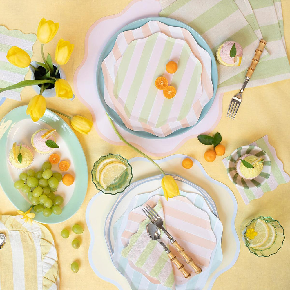 Pastel Stripe Dinner Party Plates x 8 | Meri Meri party plates Pastel Stripe Dinner Party Plates x 8
