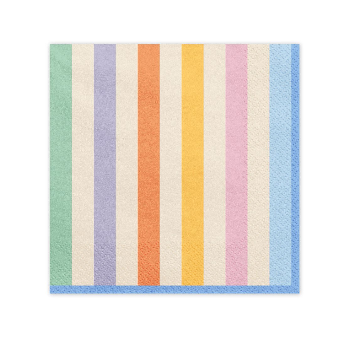 Pastel Stripes Napkins x 20 - Summer Party Supplies Paper Napkins Pastel Stripes Napkins x 20