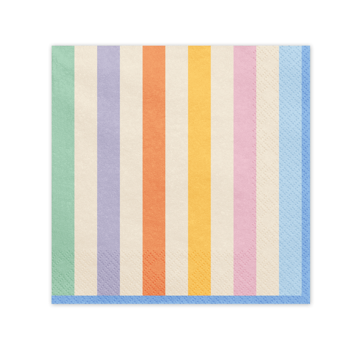 Pastel Stripes Napkins x 20 - Summer Party Supplies Paper Napkins Pastel Stripes Napkins x 20