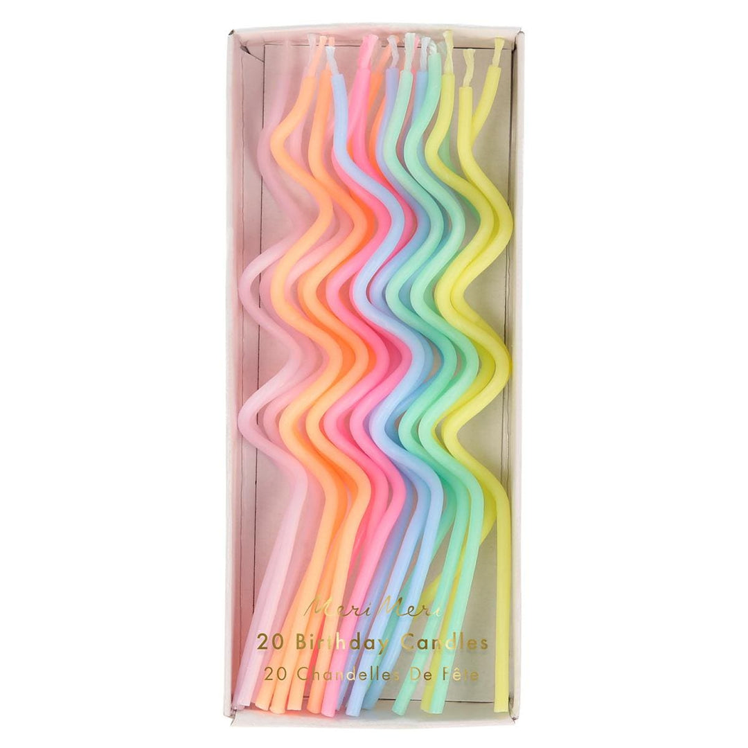 Pastel Swirly Party Candles x 20 | Meri Meri Birthday Candles Pastel Swirly Party Candles x 20