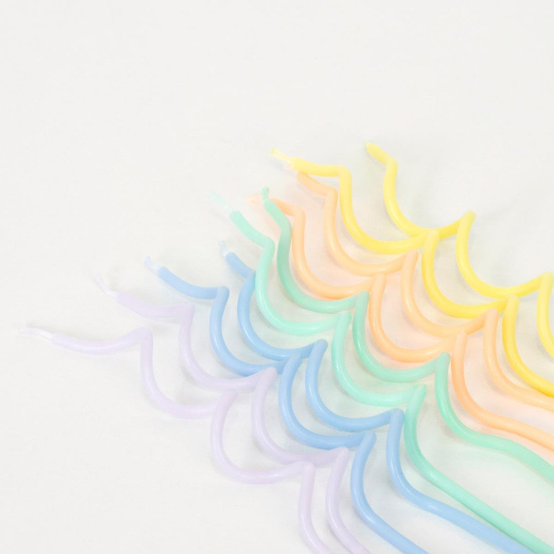 Pastel Swirly Party Candles x 20 | Meri Meri Birthday Candles Pastel Swirly Party Candles x 20
