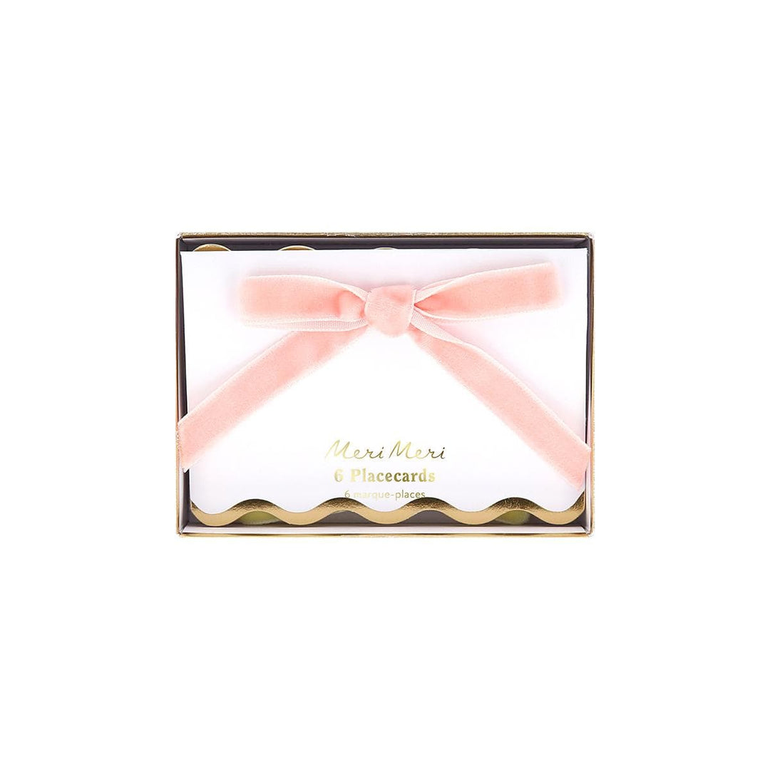Pastel Velvet Bow Place Cards x 6 | Meri Meri place cards Pastel Velvet Bow Place Cards x 6