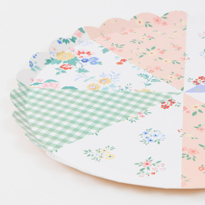 Patchwork Dinner Party Plates x 8 | Meri Meri party plates Patchwork Dinner Party Plates x 8