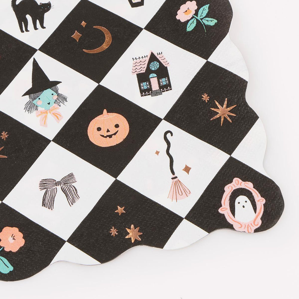 Patchwork Halloween Large Party Napkins x 16 | Meri Meri party napkins Patchwork Halloween Large Party Napkins x 16