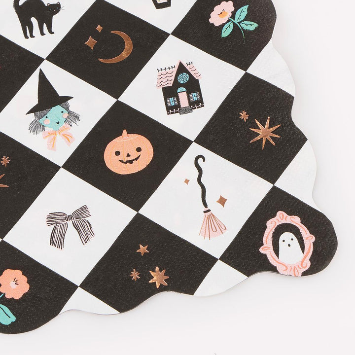 Patchwork Halloween Large Party Napkins x 16 | Meri Meri party napkins Patchwork Halloween Large Party Napkins x 16