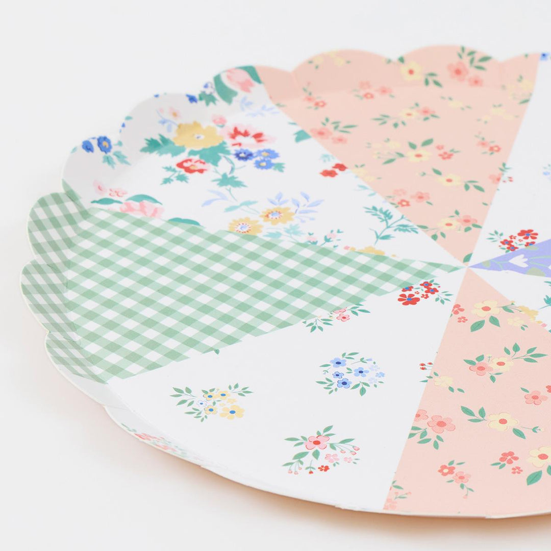 Patchwork Side Party Plates x 8 | Meri Meri party plates Patchwork Side Party Plates x 8
