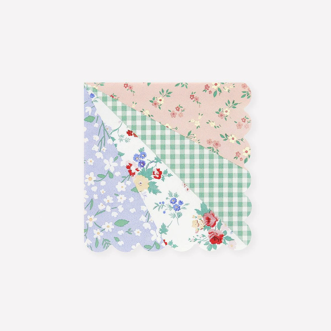 Patchwork Small Party Napkins x 16 | Meri Meri party napkins Patchwork Small Party Napkins x 16