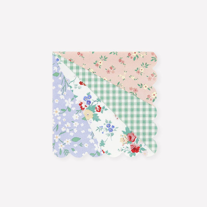 Patchwork Small Party Napkins x 16 | Meri Meri party napkins Patchwork Small Party Napkins x 16