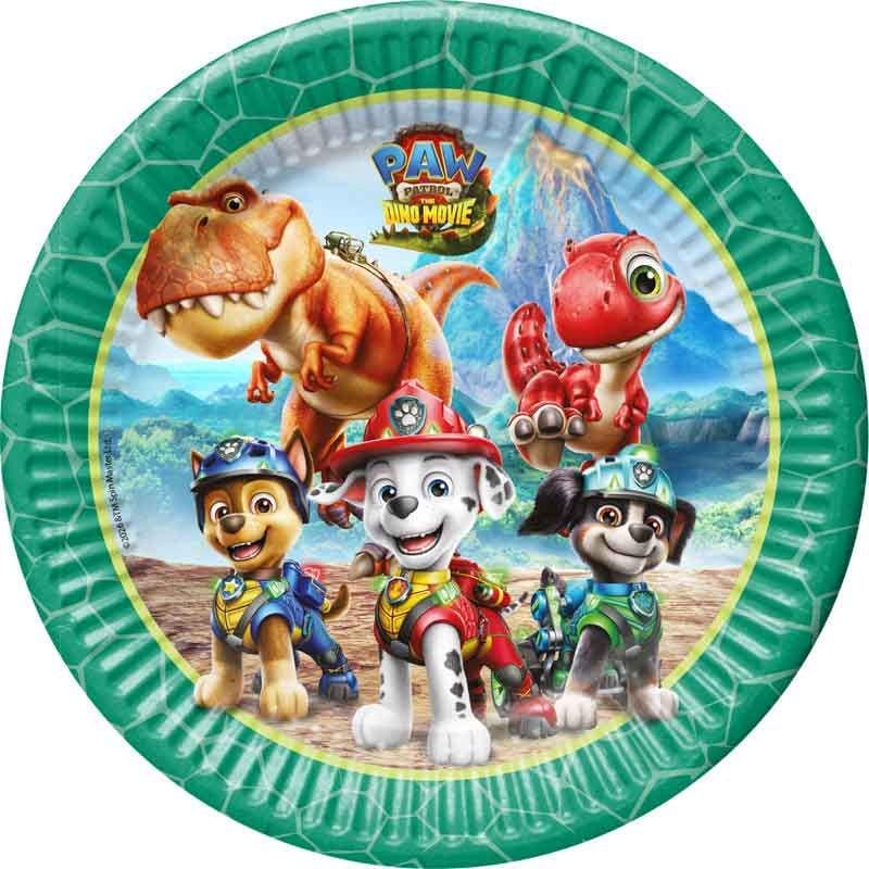 Paw Patrol Dino Movie Paper Plates x 8 Disposable Plates Paw Patrol Dino Movie Paper Plates x 8