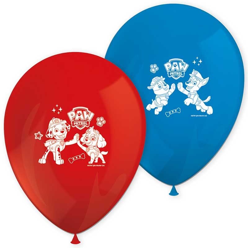 Paw Patrol Latex Balloons x 8 - Rescue Heroes Printed Balloons Paw Patrol Latex Balloons x 8