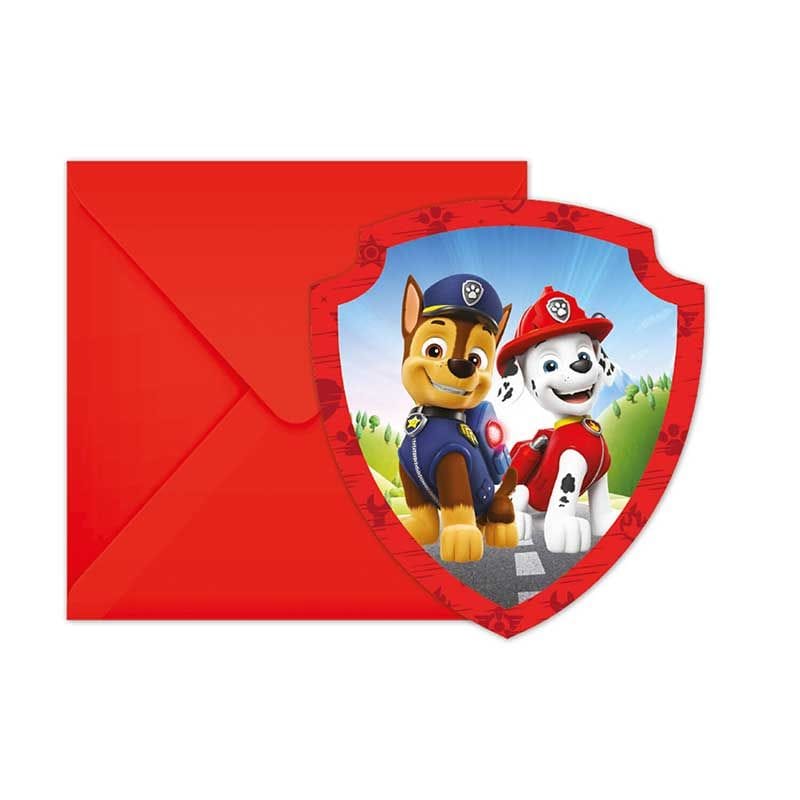 Paw Patrol Party Invitations x 6 - Rescue Heroes Invites Invitations Paw Patrol Party Invitations x 6