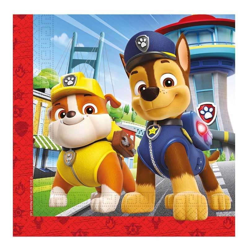 Paw Patrol Party Napkins x 20 - Rescue Heroes Paper Napkins Paw Patrol Party Napkins x 20
