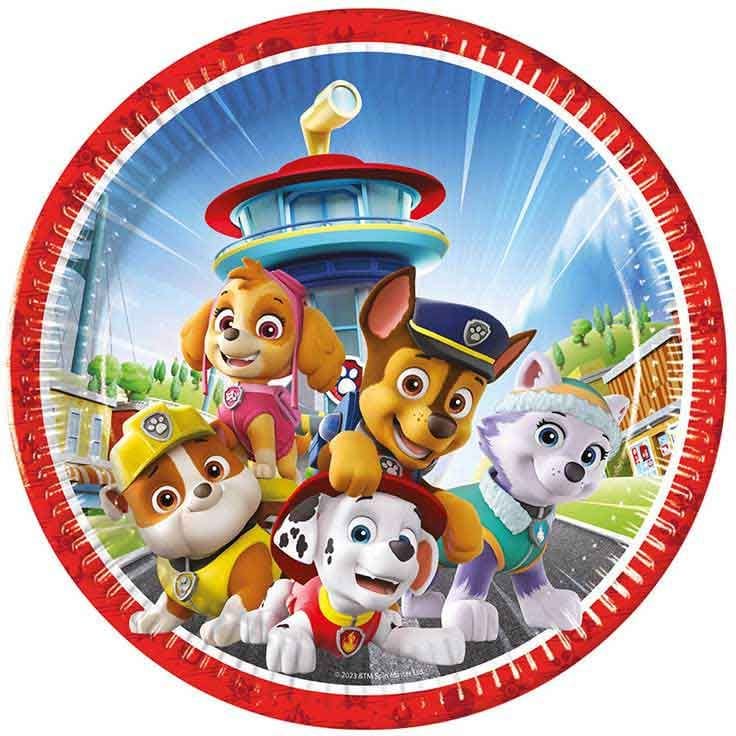 Paw Patrol Party Plates x 8 - Rescue Heroes 23cm Disposable Plates Paw Patrol Party Paper Plates x 8 (23cm)