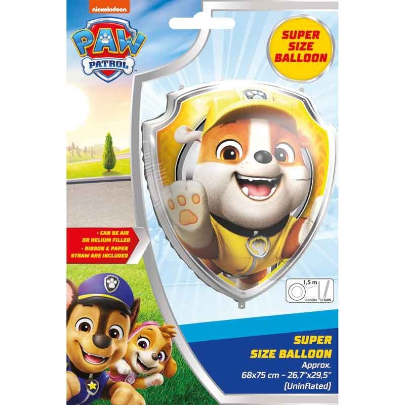 Paw Patrol Rubble Shaped Foil Balloon - Supershape Foil Balloon Paw Patrol Rubble Shaped Foil Balloon