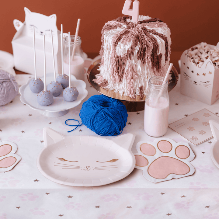 Paw Shape Party Napkins x 12 - Cat Party Supplies Paper Napkins Paw Shape Party Napkins x 12