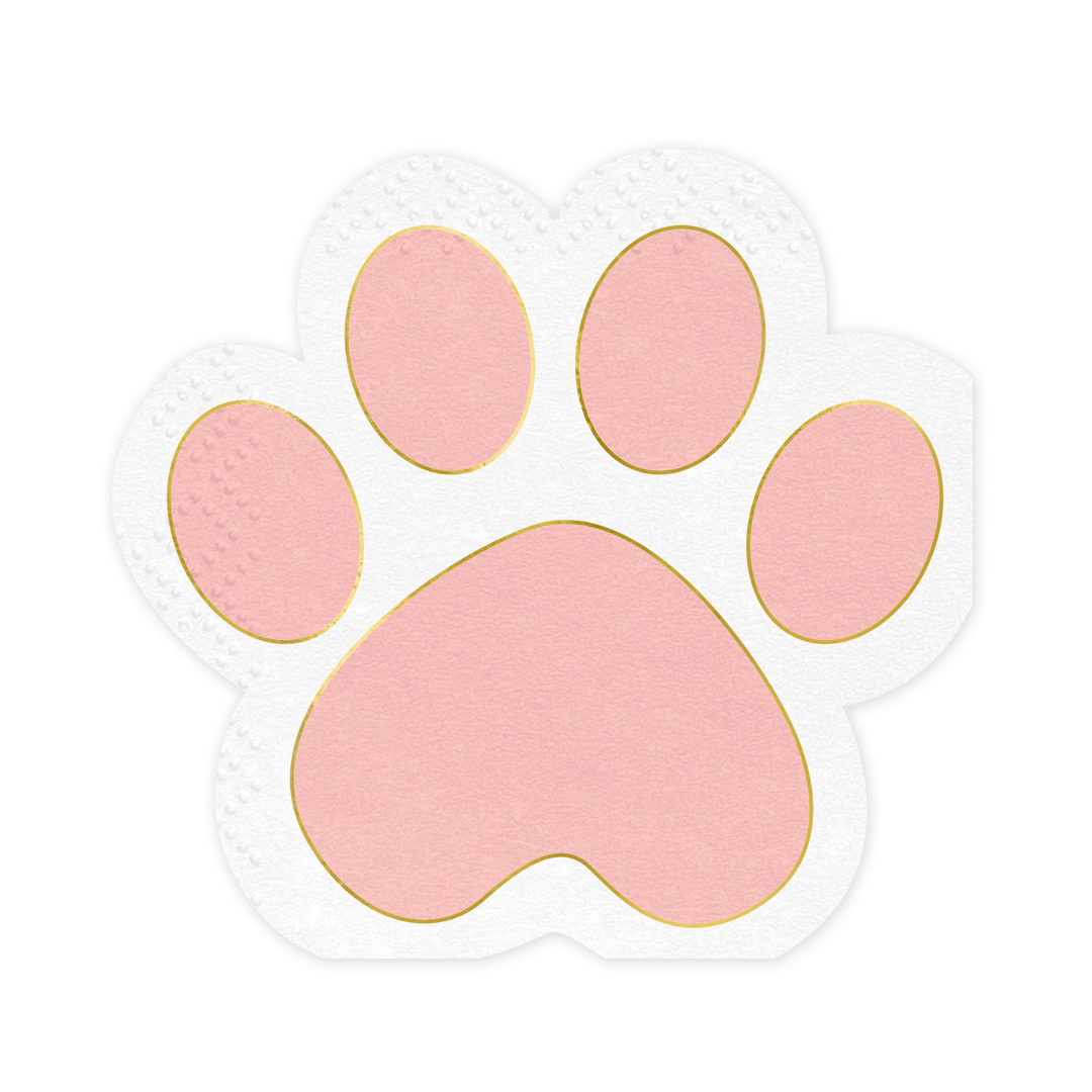 Paw Shape Party Napkins x 12 - Cat Party Supplies Paper Napkins Paw Shape Party Napkins x 12