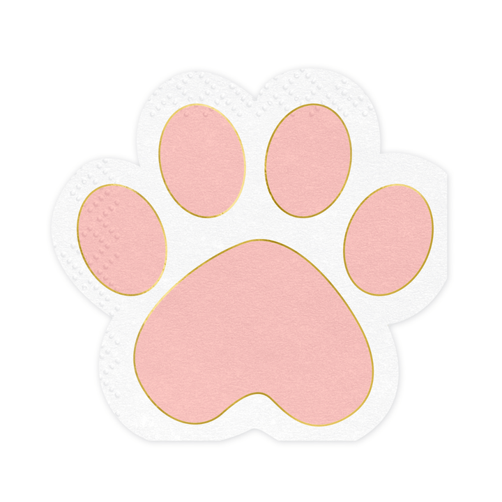 Paw Shape Party Napkins x 12 - Cat Party Supplies Paper Napkins Paw Shape Party Napkins x 12