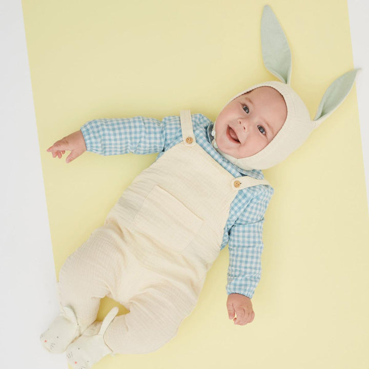 Peach Sparkle Bunny Baby Bonnet | Meri Meri Baby Gifts Peach Sparkle Bunny Baby Bonnet